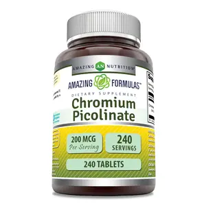 Amazing Formulas Chromium Picolinate Supplement | 200 Mcg | 240 Tablets | Non-GMO | Gluten-Free | Made in USA