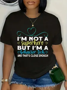 100% Cotton Behavior Technician Superhero ABA Therapist T-Shirt