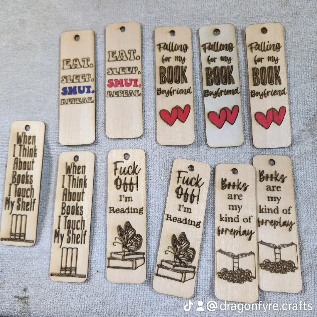 Wooden laser engraved bookmarks with customizable tassle