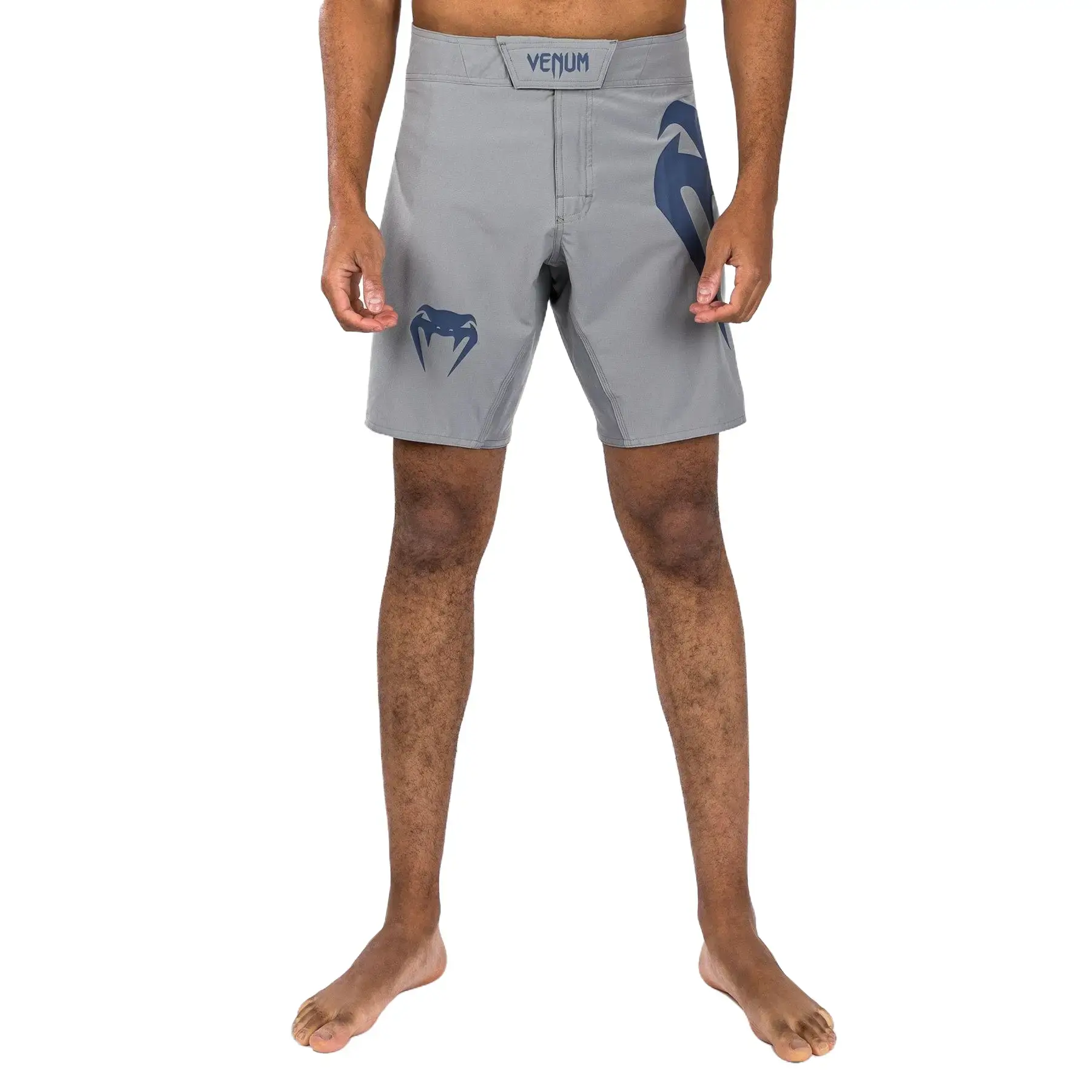 Venum Light 5.0 Men's Fight Shorts - Lightweight & Breathable Active Sports Shorts for Fitness & Combat Training, Grey/Blue, Breathable Fitness Shorts, Active Men's Sports Shorts