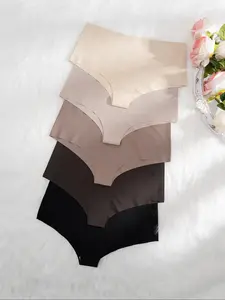 Women's Seamless Solid Color Panty, Soft Comfy Breathable Fit Knicker for Everyday Wear, Underwear for All Seasons