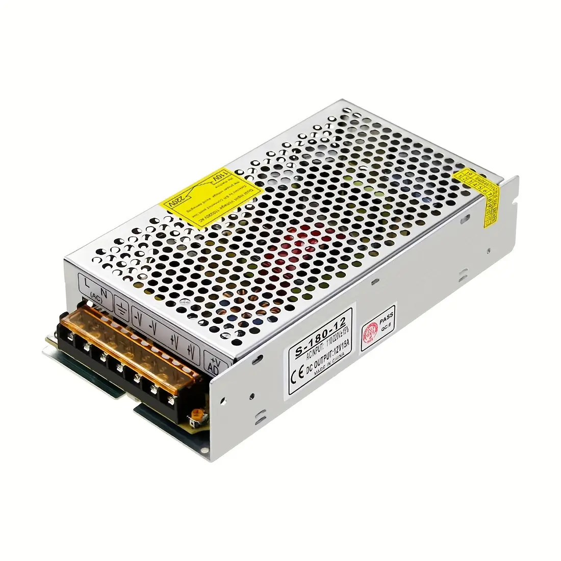 12V 15A DC Universal Regulated Switching Power Supply - AC100V/240V to DC12V 180W Transformer for LED Strip Lights and Other Led Lights