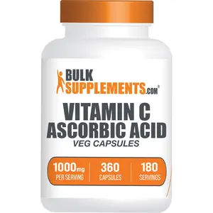 BulkSupplements - Vitamin C Ascorbic Acid Capsules - Immune - Metabolism - 360 Capsules - 1000mg per Serving