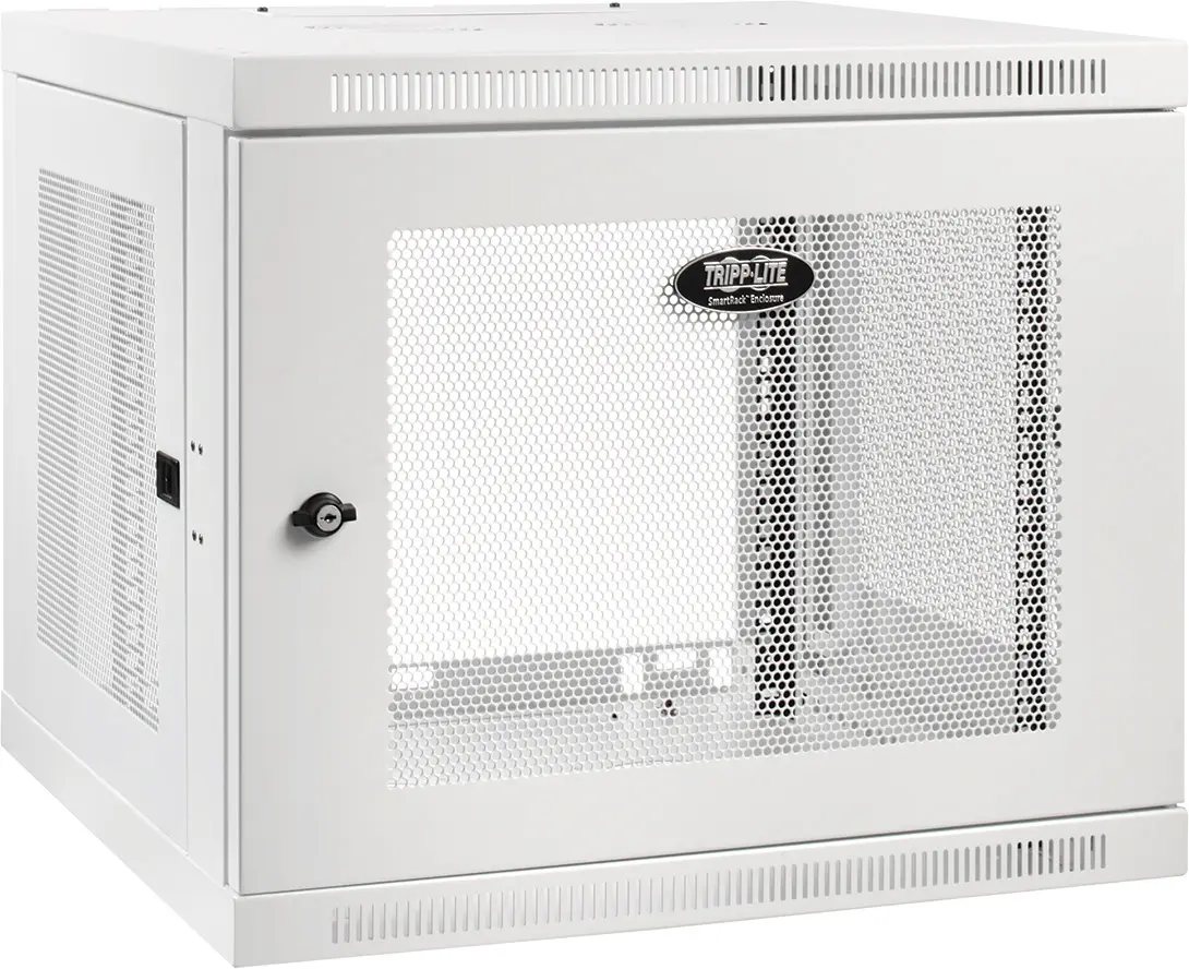 Tripp Lite TRL-SRW9UDPW Steel Wallmount Rack Enclosure Cabinet, 9U Switch Depth, Removable Door, Easy Installation, White Indoor Rack Accessories
