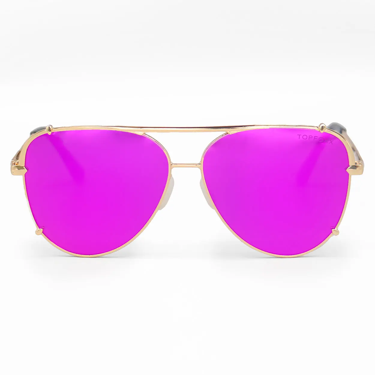 Cristina - Mirrored Pink - Tangle Free Round Aviators Sunglasses - Certified Shatter-Resistant Lenses - UV400 - For Women & Men
