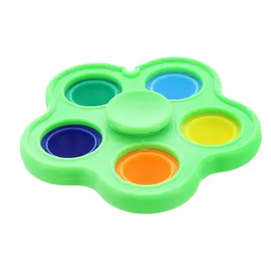 Pop Fidget Toy Spinner Green 5-Button Bubble Popping Game
