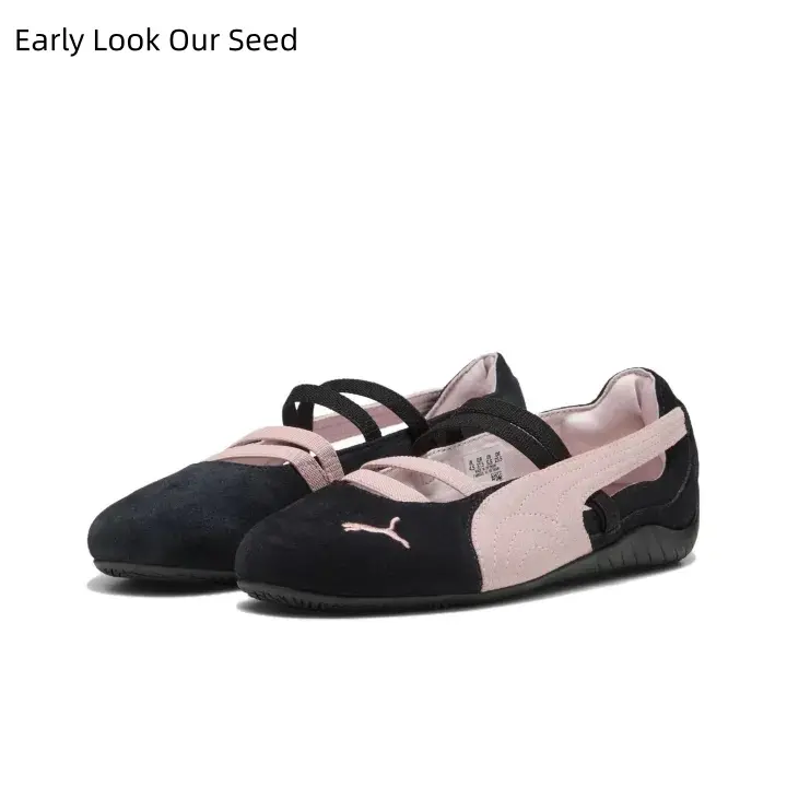 Two Tone Black Pink Womens Ballet Flat Shoes Criss Cross Strap Closed Toe Lightweight Mary Jane Sneakers Comfort Daily Casual Walking Footwear