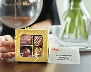 Four Piece Hand Made Chocolate Truffles In Box