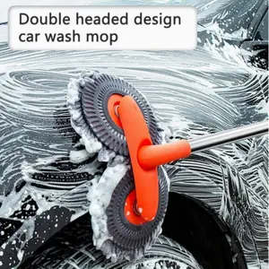 Car Cleaning Brush Set, Dual-Head Extendable Brush, 360° Rotating Long Handle, Microfiber Sponge, No Paint Damage, Ideal for Car Care