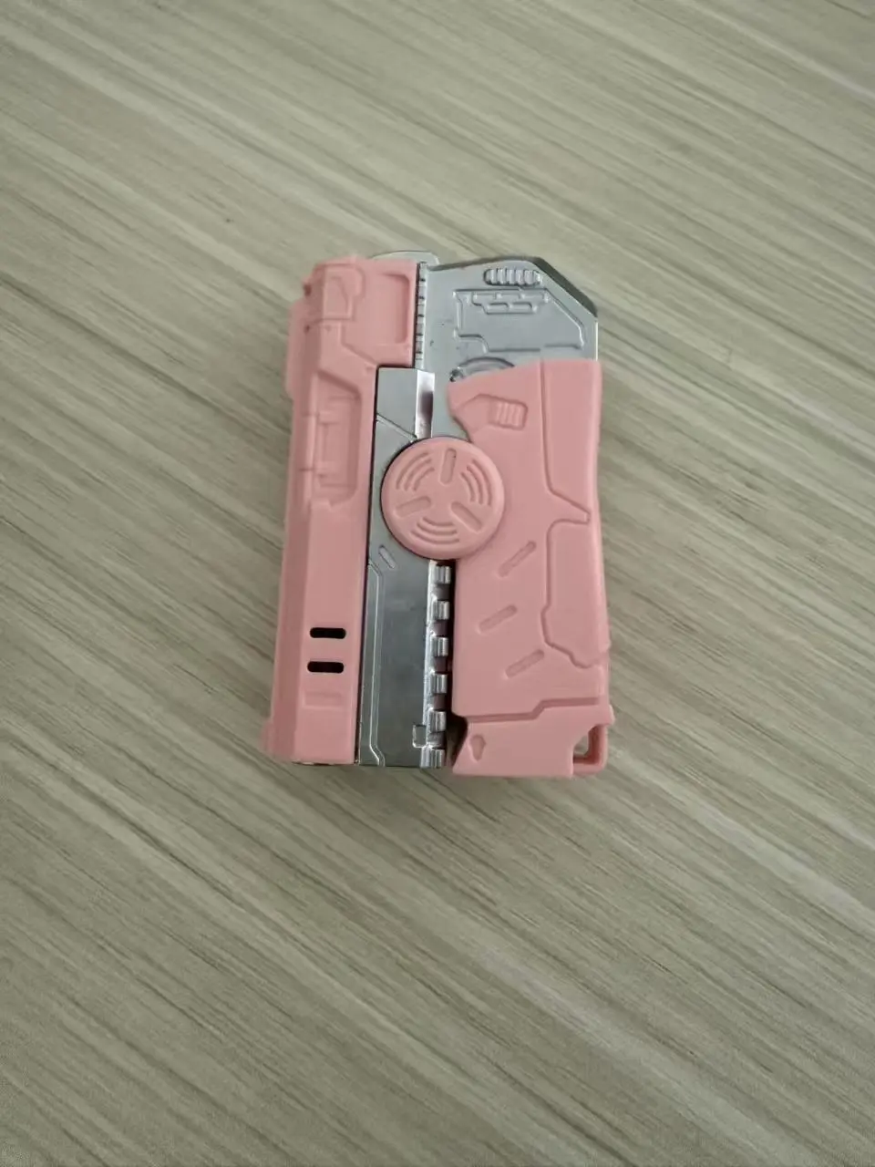 Foldable Gun Shape Fidget Spinner Butane Lighter, Windproof Red Flame Novelty Toy Lighter