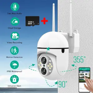 2K Outdoor Surveillance Camera,10x zoom WiFi Surveillance Security Camera Outdoor/Home/Dome, Pan-Tilt 360° View, Motion Detection and Siren, 2-Way Audio,Full Color Night Vision, Waterproof