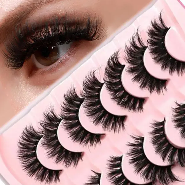 7 Pairs or 14 Pairs 12D Winged Faux Mink False Eyelashes – Long Thick Lash Kit, Eyelash Clusters Kit, Cosmetic, D Curl, Strip Lashes