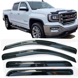 Window Visors Rain Guards Vent Deflectors For 2014-2018 Chevrolet Silverado & Gmc Sierra 1500 2500hd 3500hd Crew Cab  4pcs