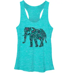 Women's Lost Gods Henna Elephant Racerback Tank Top