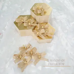 burlap favor bows, small bows for party favors,small bows,boho small bows,decorated small bows,party favors bows Gift Pack