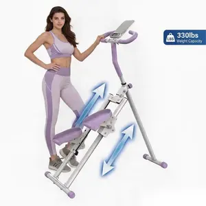 Foldable Vertical Climber Stepping Machine - Stair Stepper Machine, 330LBS Capacity Home Workout Gear, Steel Tube Frame, Silent Hydraulic Fitness Stepper, Adjustable Height, Compact Fold Design for Full Body & Glute Workouts