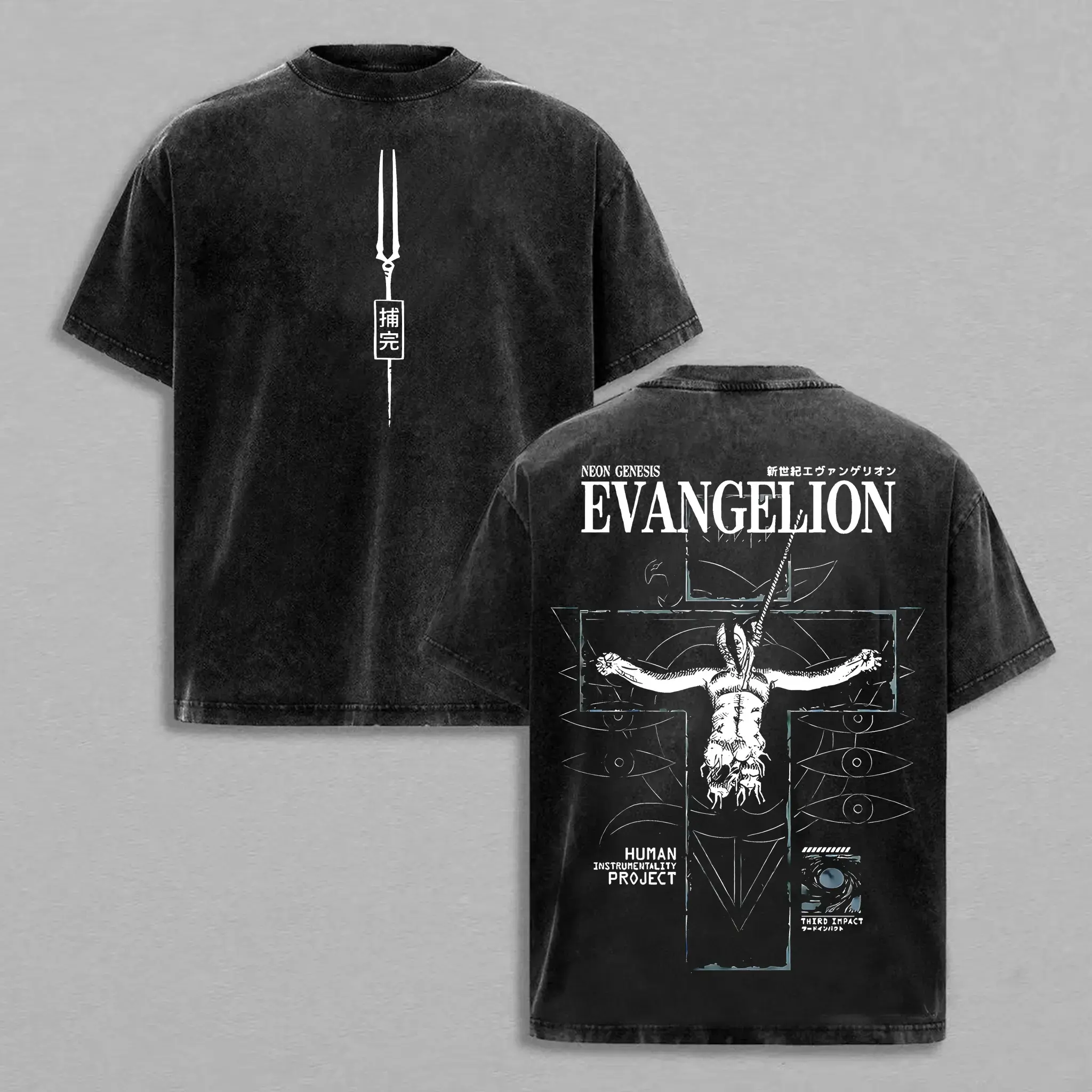 Evangelion Washed T-Shirt, Game Shirt, Crewneck, Casual Graphic Tee,Anime Merch, Top Tshirt Streetwear graphic tees Oversized Fabric heavy cotton casual streetwear vintage usa classic crewneck t-shirt