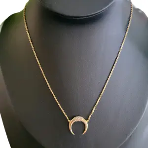 Moon Necklace Collection - Gold Chain with Crescent Moon Pendant Jewelry Accessory Elegant Design Celestial Charm Feminine Energy Change Growth