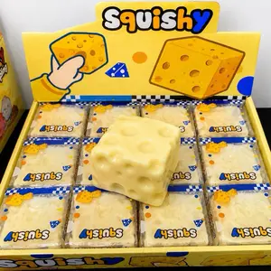 12-Pack Cheese Squishy Needohs Vaseline Non bound Sensory Stress Reliever - Durable Silicone, Portable Tactile, Anxiety Relief Products, Fidget Stones, Easter Gifts for Kids, Classic Novelty Toy