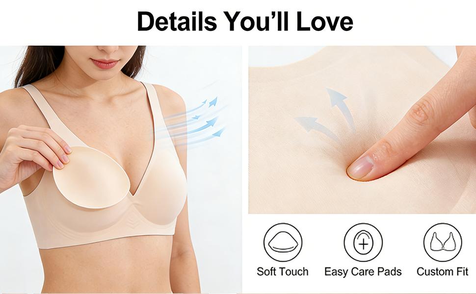 EssElegance  Bra with Seamless Back Smoothing & Posture Support. Features Backless Lift Technology and Wire-Free Push-Up Style. Unlined, Ultra-Breathable Comfort for Everyday, Livestream, & Formal Events. tshirt  approved zip front nonslip yoga