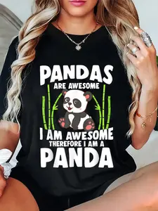 100% Cotton Panda Shirt Cute Panda Tshirt Pandas Are Awesome Panda Bear T-Shirt