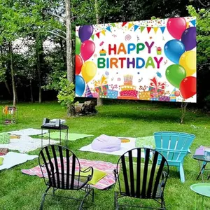 Happy Birthday Backdrop Colorful Party Decorations for Kids Boys Girls Adults, Large Gold Black Silver Confetti Banner for Indoor Outdoor Birthday Party Supplies