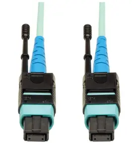 Tripp Lite TRL-N846-02M-24P 6 ft. Plug-and-Play Optical MTP-MPO Patch Cable, 100GBASE-SR10 CXP, 24 Fiber 100GbE, OM3 Plenum-Rated, Aqua, Plug-And-Play Optical Cables