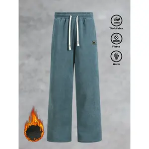 Men's Baggy Sweatpants, Loose Fit Casual Drawstring Elastic Waist, Fall & Winter Pants with Pockets, Comfortable Daily Wear, Casual Outdoor Trouser