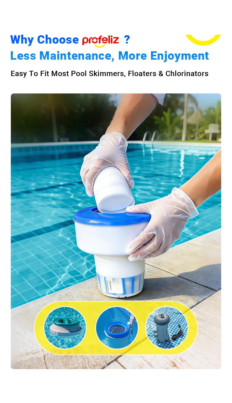 PROFELIZ Chlorine Tablets 3 Inch for Swimming Pools, Kills Bacteria and Stops Algae, Slow Dissolving,Exclusive Protective Packaging,Pool Chlorine Tablets,20lbs 4lbs