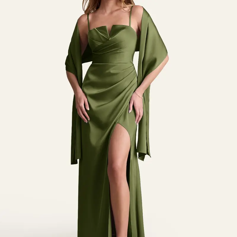 Azazie Ireland Smooth Lustrous Draped Flexible Wedding Bridesmaid Formal Stretch Satin Shawl sohochic