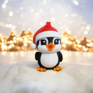 Adorable Christmas Penguin Figure Ornament 2.5 Inches Tall with Flexible Design Perfect for Holiday Decorations