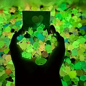 25/50pcs Mini luminous resin animal figurines, charming resin creative handmade decorations, holiday party gifts, birthday gifts, garden scene decorations, simulated micro landscape decorations, handmade DIY gardening resin accessories, random shapes