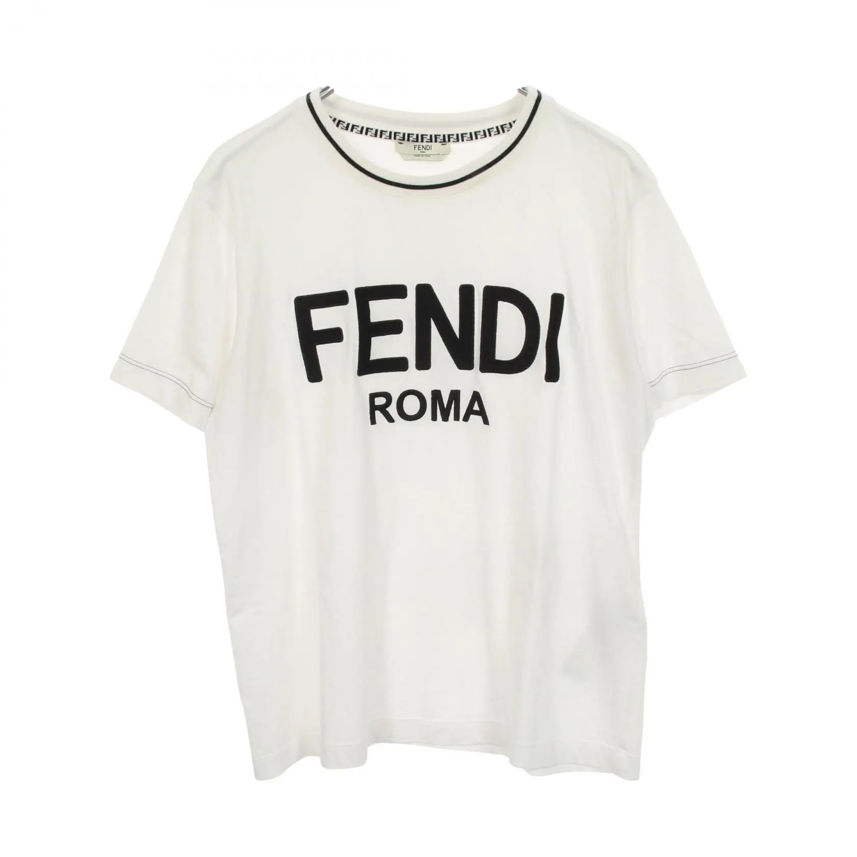 Pre-owned FENDI Cotton Small Leather Goods logo embroidery T shirt