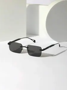 Men's Classic Rimless Tinted Lens Glasses, Trendy Casual UV400 Protection Glasses for Everyday Use, Fashion Accessories for Outdoor Activities, Rimless Sunglasses