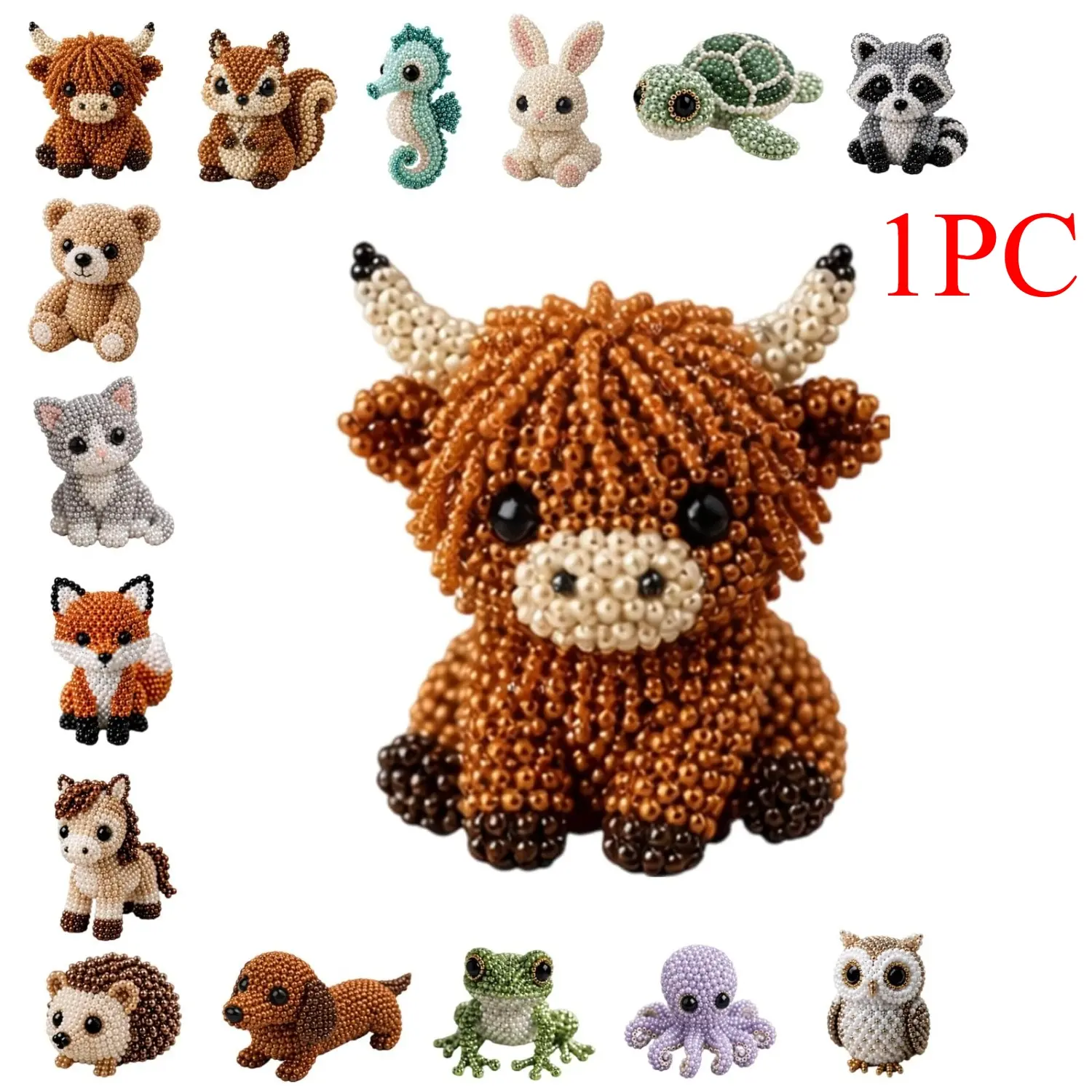 Animal Beading Kit — Cute 3D Animal Bead Craft Set, Includes Colorful Beads and Instructions — Handmade Jewelry & Art Craft Kit, Ideal for Creative Projects, DIY Handmade Beads Beading Making