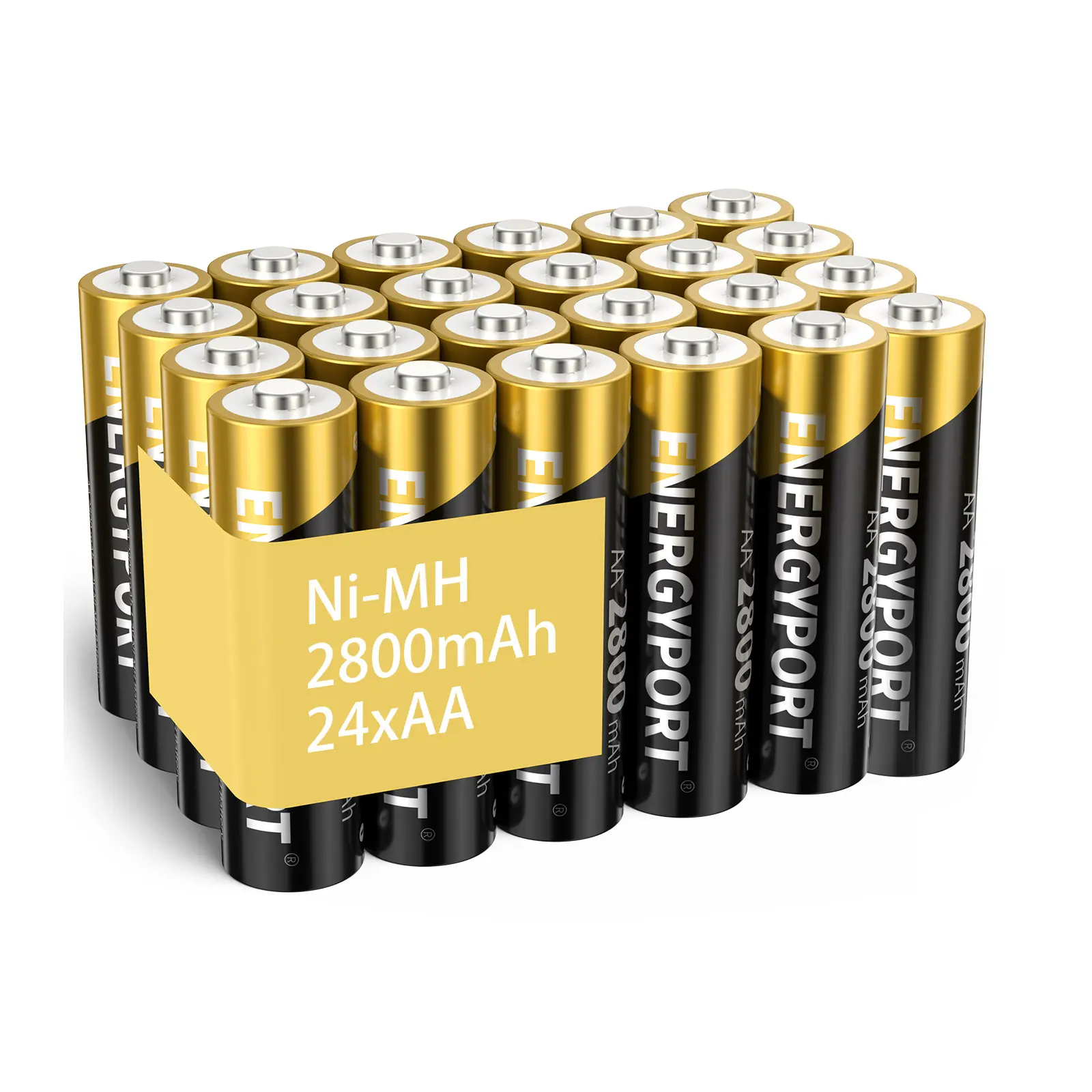 ENERGYPORT 24 Count Rechargeable AA Batteries - 2800mAh High Capacity 1.2V NiMH Low Self Discharge, Long-Lasting, Recharge Up to 1200x Times for Universal Electronics Accessories