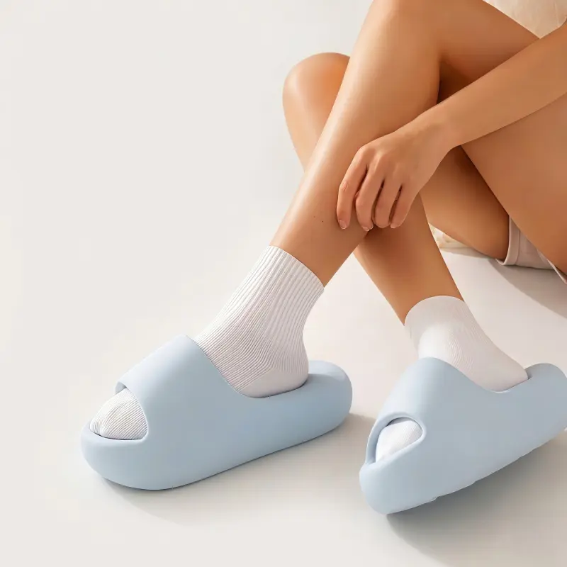 Soft Squishy Waterproof Cloud Slides, Cloud Foam Platform Slippers with Shock Absorption, Anti Slip Comfort Slides for Indoor & Outdoor