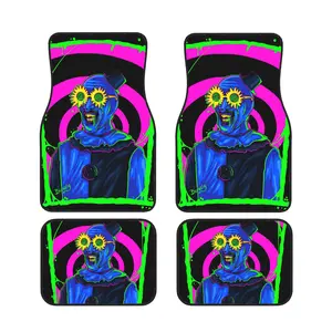 Horror Theme Classic Style Car Floor Mats Set of Four, Suitable for Compact and SUVs, Adds a Simple and Neat Interior Appearance, Car Floor Mats, Car Floor Mats Set Of Four, Car Interior Accessory