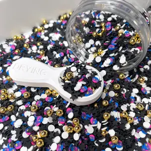 Black and White Night Sky Polymer Clay Sprinkle Mix (NOT EDIBLE) D16-17