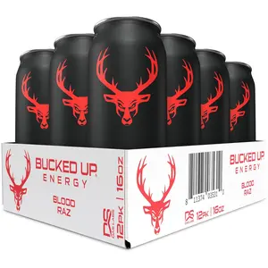 [HOT NEW 2026] Bucked Up Energy Drink 300mg (Blood Raz) (12 CT)
