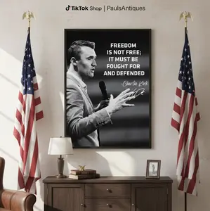 Charli Kirk Freedom Quote Poster, Printable Wall Art, Justice For Charlie Kirk Assasins Print, Pray For Charli Kirk