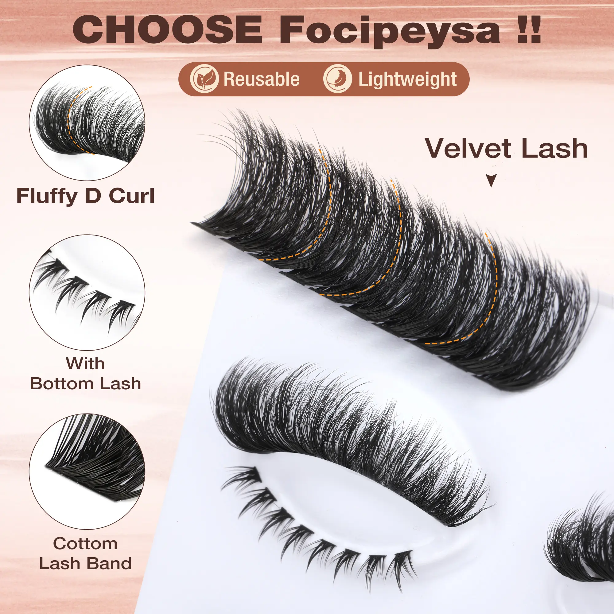 Focipeysa Velvet Lashes |Professional Salon Lash Extensions Look, Home ...