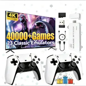 2026 Upgraded Retro Gaming Console, Retro Game Stick, 4K HD HDMI TV Game Stick, Built-in Classic Video Games, Plug & Play Game Console for TV 2 Wireless Controllers (Black)