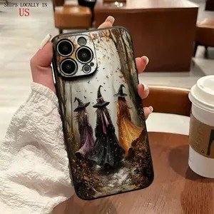 Autumn forest and flying bats design suitable for iPhone 16 15 14 13 12 11 Pro Plus Promax models It is a great gift for family friends children birthdays boyfriends girlfriends and Valentines Day Phone case ready for Halloween