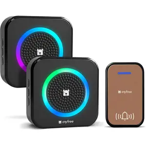 Doorbell, Waterproof Door Bell with 600ft, 63 Chimes, 5 Volume Modes from Infant Sleep to Elderly Assistance (1*Doorbell & 2*Chime)