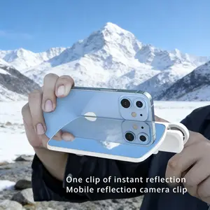 Portable Reflection Lens Photography Tool for iPhone & Android, Creative Mirror Camera Lens Attachment for Smartphone, Travel Photography Accessory, No Battery Required