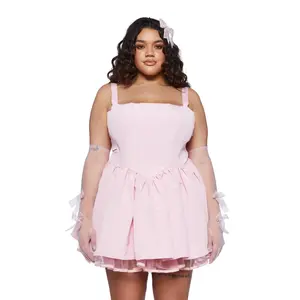Plus Magic Moves Corset Dress- Light Pink