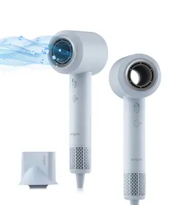 High Speed Ionic Hair Dryer, 1500W, 110,000RPM Fast Dry Brushless Motor, Negative Ions, Blow Dryer Without Heat Damage, Low Noise with Magnetic Nozzle