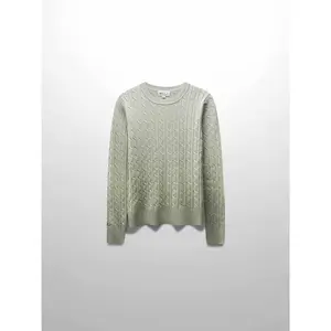 Knit Cable Sweater-Sage
