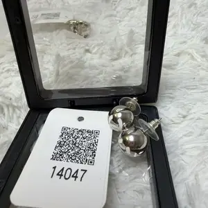 Pre-owned CHANEL Metal Bag Accessories Silver CC Ball Stud Earrings